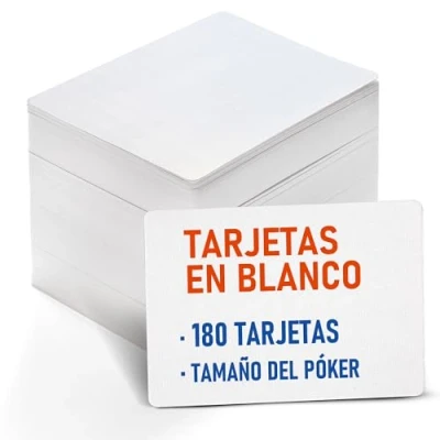 Imagen de LotFancy 180 Hojas Blanco Tarjetas de Juego Poker Tamaño, Cartas, Naipe en Blanco, DIY Tarjeta, Palabras