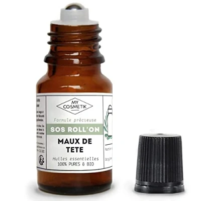 Imagen de SOS Roll on : Dolor de cabeza Mezcla aceites esenciales 100% puros y orgánicos 10 ml MY COSMETIK