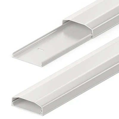Imagen de deleyCON Canaleta Universal para Colocar Cables y Líneas PVC de Primera Longitud 50cm Ancho 6cm Altura 2cm Blanco