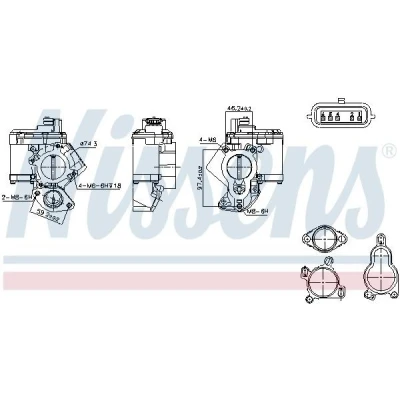 Imagen de NISSENS 98463 Válvula EGR sin radiator RENAULT: MEGANE 3, Latitude, ESPACE 4, NISSAN: Primastar Furgón, NV400 Bus