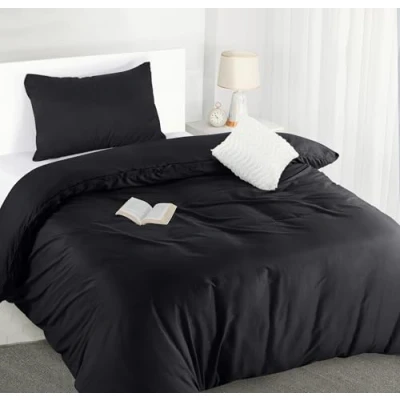 Imagen de Utopia Bedding Funda Nordica Cama 90 Microfibra Juego de Edredon 135x200 cm y 1 Almohada 50x75 (Negro)