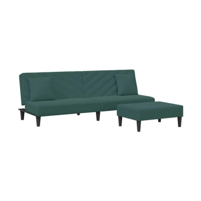 Imagen de vidaXL Juego de sofás con Cojines 2 Piezas Terciopelo Verde Oscuro, sofá, Asiento sofá relajación,