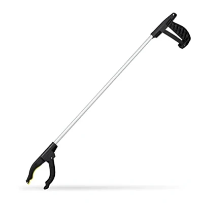 Imagen de Relaxdays 4 Brazos de Agarre universales para Personas Mayores, Aluminio, 76 cm, Color Plateado y Negro