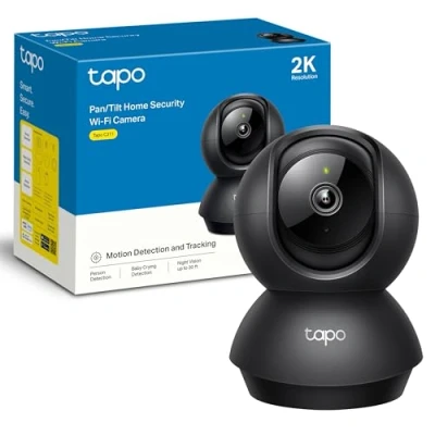 Imagen de Tapo TP Link C211 2K Pan/Tilt cámara de Seguridad Interior para Monitor bebé Mascotas Detección Movimiento y Seguimiento Funciona con Alexa Google,Admite Tarjeta SD hasta 512 GB