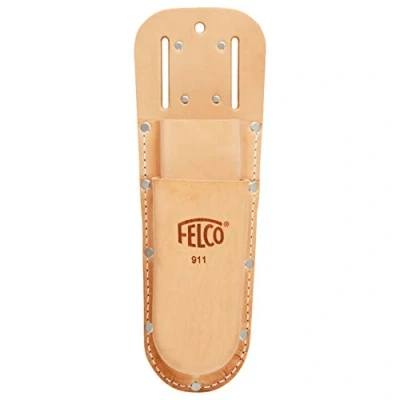 Imagen de FELCO 911 Funda para Tijeras de jardín (de Cuero, 2 o 1 Tijera + Sierra Plegable, Soporte Herramientas con Lazo cinturón, Dimensiones 285x98 mm, sin Herramienta)