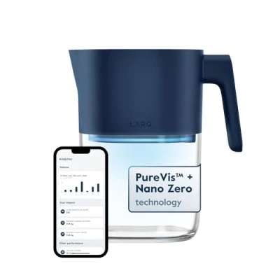 Imagen de LARQ Pitcher PureVis 1.9L Jarra con Filtro de agua UV que se limpia sola, para grifo y potable carbón vegetal, libre BPA 2 Años Garantía