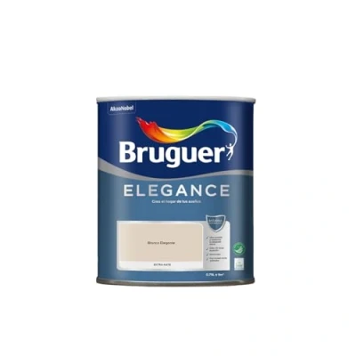 Imagen de BRUGUER Elegance Pintura Monocapa Extra Mate para Paredes y Techos, Interior Exterior protegidos, Ultra Lavable, Resistente al Desgaste Manchas, Con conservante Antimoho, Blanco Elegante 750 ml