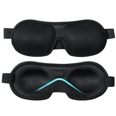 Imagen de Brencco Antifaz para Dormir, Sleep Mask Dormir Mujer y Hombre, Máscara de Viaje 3D Antiligera Tapa Ojos 100% Anti Luz Mascara
