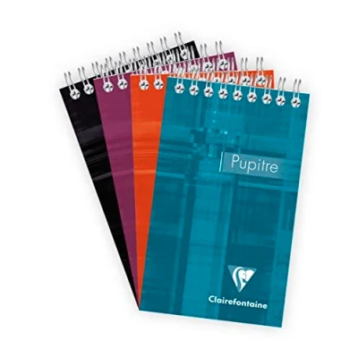 Imagen de Clairefontaine 8626C A Header Cuaderno con espiral 8,5 x 14 cm 160 páginas removibles rayadas Papel blanco de 90 g Cubierta tarjeta laminada color aleatorio