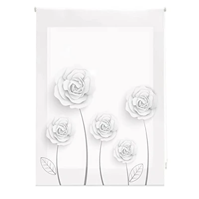 Imagen de Blindecor Flores Estor Enrollable Translúcido con Estampado Impresión Digital Modelo Garden 130 x 180 cm (ancho por alto) Tamaño de la Tela 127 175 Estores para Ventanas