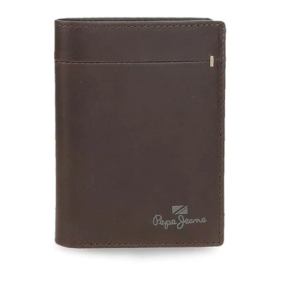 Imagen de Pepe Jeans Staple Cartera Vertical con Monedero Marrón 8,5x11,5x1 cms Piel