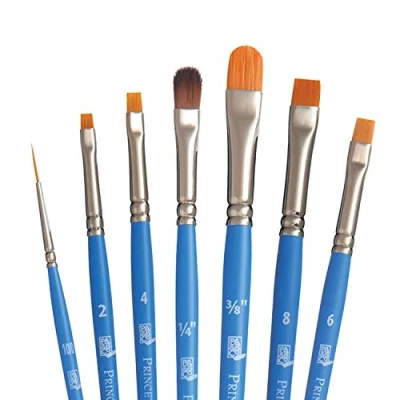 Imagen de PRINCETON ARTIST BRUSH CO. SelectArtiste, Pinceles para multi técnica de bellas artes, Sintético y Natural, Combinados, Mango Corto, Bolsa plásico, 7 unidades