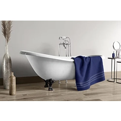 Imagen de LE TEMPS D&#039;UN BAIN Una Toalla de Ducha Lisa, 500 GMS, 100% algodón, 70 x 140 cm, Color Azul Marino