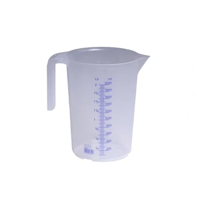 Imagen de Hünersdorff Jarra graduada 2.000 ml, PP, 2 escalas Asa abierta, transparente y apilable