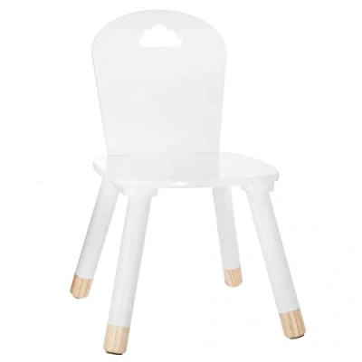 Imagen de ATMOSPHERA CREATEUR D&#039;INTERIEUR Silla de Madera para niños Decoración Nube Color Blanco, marrón, l. 28 x 50 H. cm