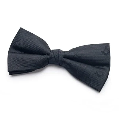 Imagen de THE MASONIC COLLECTION Pajarita negra para hombre, fabricada con 100 % seda tejida, envuelta en algodón, clip ajustable, un accesorio de regalo masónico perfecto hombres masones, Negro