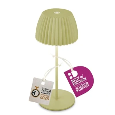 Imagen de Briloner Lámpara de mesa LED recargable Brilo unplugged Riffle, 20 cm, verde
