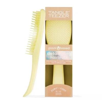 Imagen de Tangle Teezer cepillo desenredante definitivo a base de plantas, para cabello seco y húmedo,elimina nudos reduce la rotura tipos rizado enrollado, 3C 4C