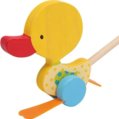 Imagen de small foot Pushing animal waddle duck hecho de madera, bebé andador para los primeros pasos, a partir 18 meses, 3357