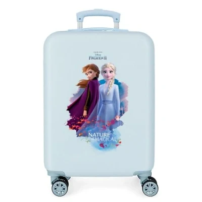 Imagen de Disney Frozen Nature is magical Maleta de cabina Azul 37x55x20 cms Rígida ABS Cierre combinación 32L 2,5Kgs 4 ruedas dobles Equipaje Mano