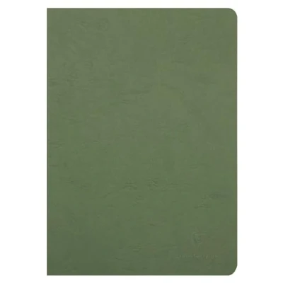 Imagen de Clairefontaine, 733003C, Libreta grapada, A4 (21x29,7 cm), 96 páginas blancas lisas 90 gr, Age Bag, Cubierta cartulina lustrada símil piel, Verde