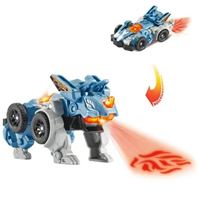 Imagen de VTech Switch&amp;Go Dinos Fire, Pincho el tricerátops, Dinosaurios y figuras de acción, Juguete transformable 2 en 1 Dino Car para niños +3 años, Versión ESP