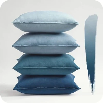 Imagen de Topfinel Funda Cojin 45x45 Cojines Azules para Sofa Juego de 4 Salon Decoracion Hogar Almohada Colores Gradientes Moderna Serie