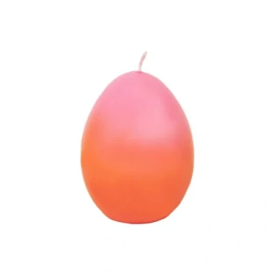 Imagen de Vela en forma de huevo rosa y naranja degradado, regalo ideal cumpleaños o día la madre para decoraciones Pascua primavera, sin perfume, 10 horas combustión, embalaje ecológico,