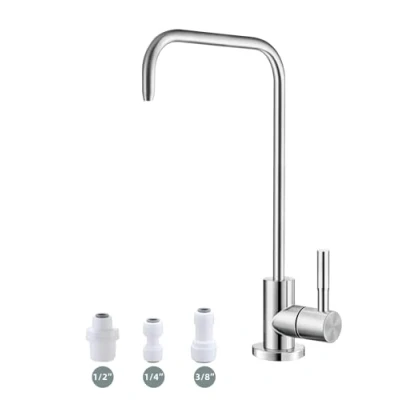 Imagen de Bifordo grifo de agua potable, filtro sin plomo, fácil instalar, ósmosis inversa para fregadero cocina, acero inoxidable SUS304 níquel cepillado