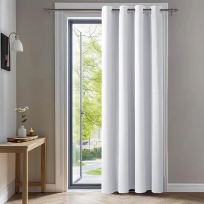 Imagen de Deconovo Cortinas Dormitorio Salon Opacas Moderna con Ojales, Termicas Aislantes Frio y Calor 140x240 cm(Ancho x Alto) Gris Perla, 1 Pieza