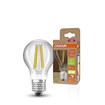 Imagen de OSRAM Lámpara LED SUPERSTAR+ CLASSIC A FIL 100, E27, forma bombilla, 8,2W, 1521lm, 2700K, luz blanca cálida, regulable, tecnología filamento LED, consumo energía muy bajo, eficiencia energética B