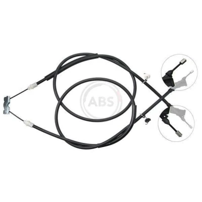 Imagen de A.B.S. K19905 Cable de Freno Mano 1450, 1500 Tambor para dirección izquierda/derecha FORD: Focus 2