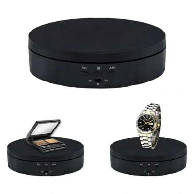 Imagen de Mcbazel Mesa giratoria eléctrica para fotografía, Base de 360 Grados, Plato Giratorio grabación vídeo, presentaciones Joyas 14.5cm/5.7 Inch（Negro）