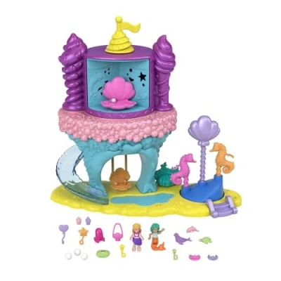 Imagen de Polly Pocket Paseo de la Princesa Sirena Set Juego con muñeca, Mascota y Accesorios, Juguete +4 años (Mattel GYK42)