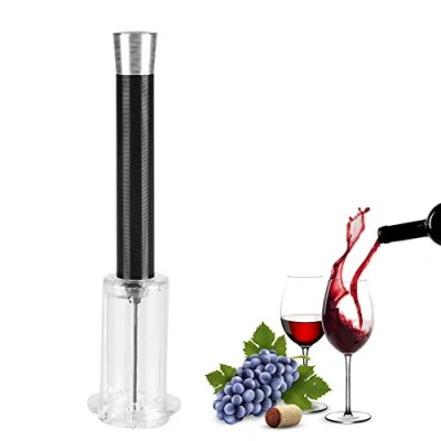 Imagen de Sacacorchos Vino Garosa, Bomba Neumática Extractor Corco Herramienta de Corcho Simple (Negro)