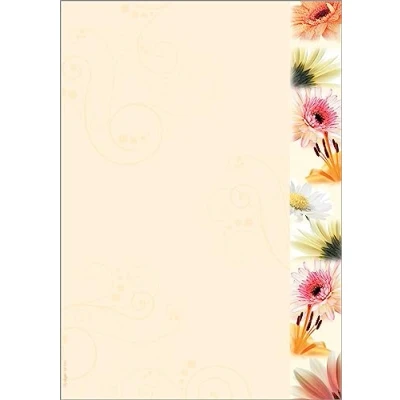 Imagen de SIGEL DP788 Papel de cartas, 21 x 29,7 cm, 90g/m², flores primavera coloridas, 50 hojas