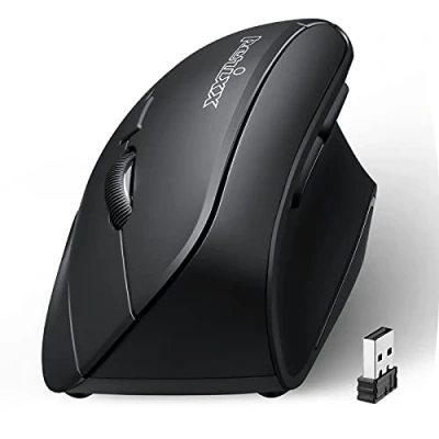 Imagen de Perixx PERIMICE 715, Ratón Vertical Ergonómico Inalámbrico 2.4G 800/1200/1600 DPI PPP Para Diestros Negro