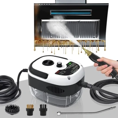 Imagen de Limpiador a Vapor, Vaporeta Limpieza Hogar Potente 2500W, 6 Velocidades, Portátil Máquina de Vapor Presurizada Alta Temperatu para Limpiar Tapicería, Baño, Azulejos, Coches
