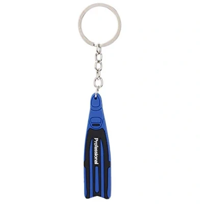 Imagen de Llavero con Tema de Buceo PVC Mini Forma Aleta única Regalo [Azul]