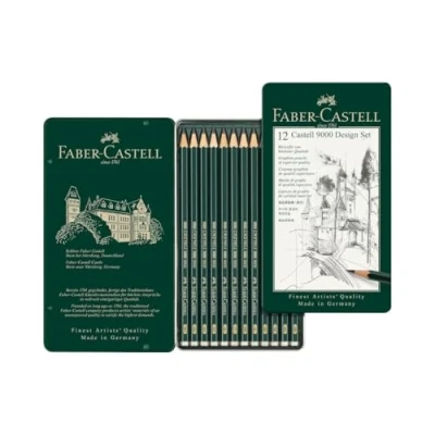 Imagen de Faber Castell 119064 Set de 12 lápices 9000 para dibujo técnico. Diferentes grados dureza