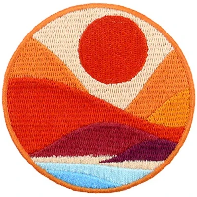 Imagen de Parche termoadhesivo para la ropa, diseño de Junto al mar con las montañas brillantes Explore aire libre