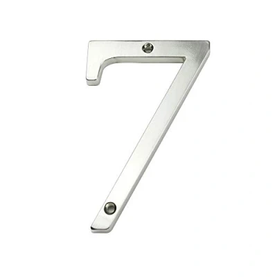Imagen de HASWARE Letrero con número de casa, 4 pulgadas (10 cm), números puerta modernos, placa señalización, dirección aleación zinc (7, Plata)