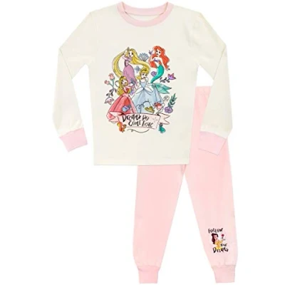 Imagen de Disney Pijamas de Manga Corta para niñas Princesas Ajuste Ceñido Multicolor 6 7 Años