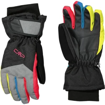 Imagen de CMP Guantes de esquí sarga para niños, Negro B.Jewel Fresa, 6