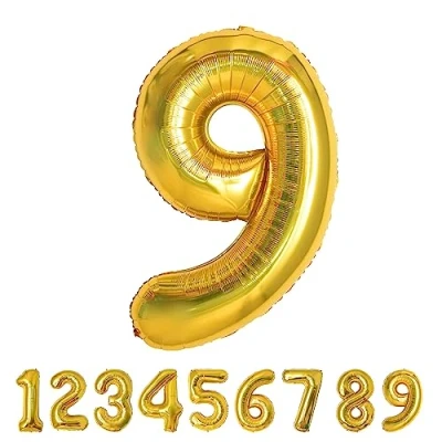 Imagen de Globos de Cumpleãnos 9 Oro,101 CM Globo Numeros Gigantes Grandes Decoracion,Globo Numero 9,Globos Niño Niña Adultos,Vuelan con Helio