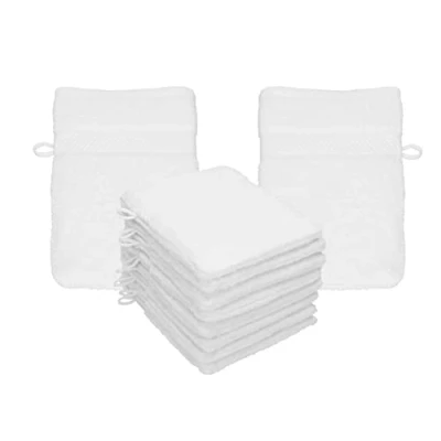 Imagen de Betz Paquete de 10 Manoplas baño Palermo 100% algodón tamaño 16x21 cm (Blanco)