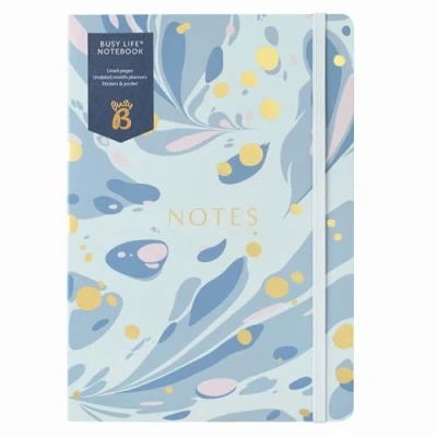 Imagen de Busy B Cuaderno Life Mármol Azul A5 con pegatinas y planificador mensual