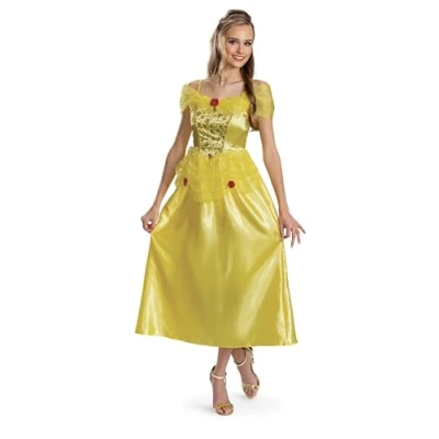 Imagen de DISGUISE 158359E EU Belle Basic Plus Disfraz de princesa Disney para adulto (UE), mujer, multicolor, talla L