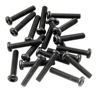 Imagen de Musiclily Basic 4x20mm Metal Rosca Métrica Tornillos de Pastilla Puente Tele, Negro (Juego 20)