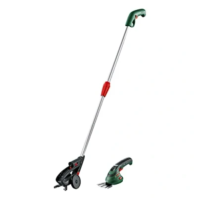 Imagen de Bosch Home and Garden Juego de tijeras cortacésped inalámbricas Isio, Nuevo Diseño, Color Classic Green